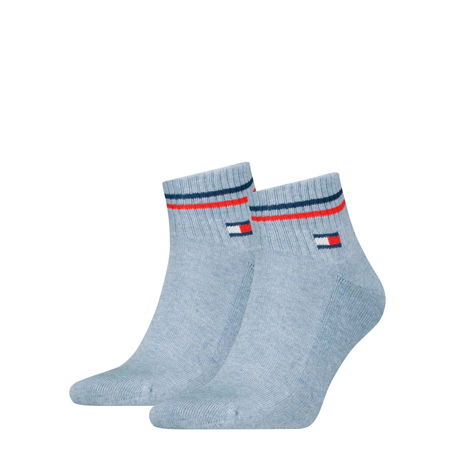 Мужские короткие носки с полу-махрами Tommy Hilfiger, Light Blue Melange