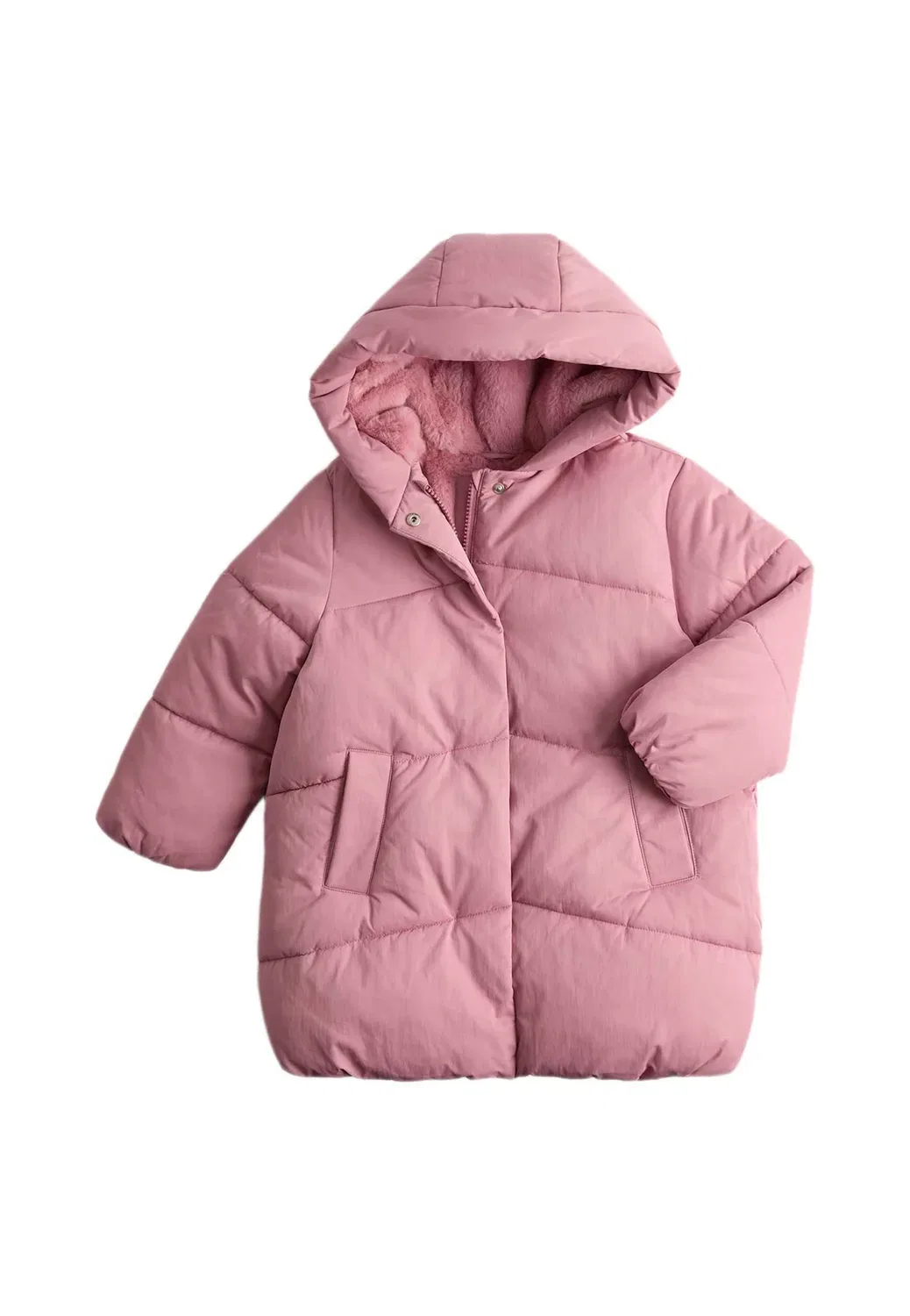 Удлиненная стеганая куртка. - зимнее пальто Marks & Spencer, Dusted Pink