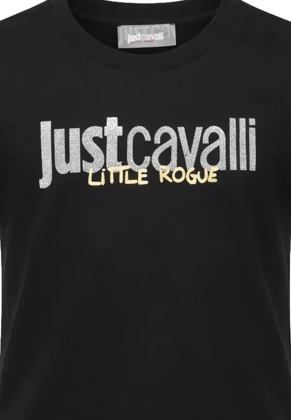 Футболка со стразами - футболка с принтом Just Cavalli, черный — фото 3