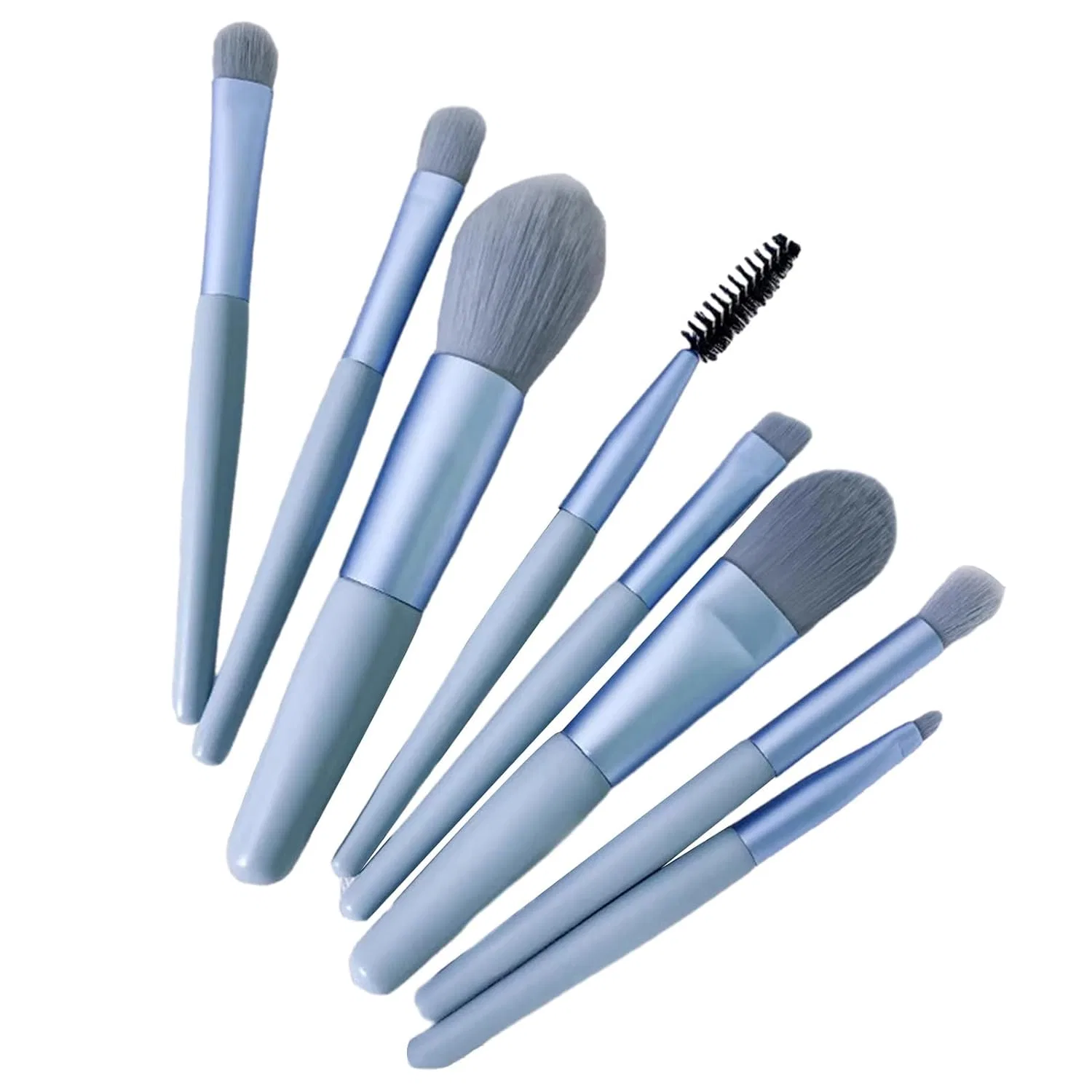 Набор кистей для макияжа, 8 шт, Synthetic Fiber, 9 см, Blue Ulafbwur