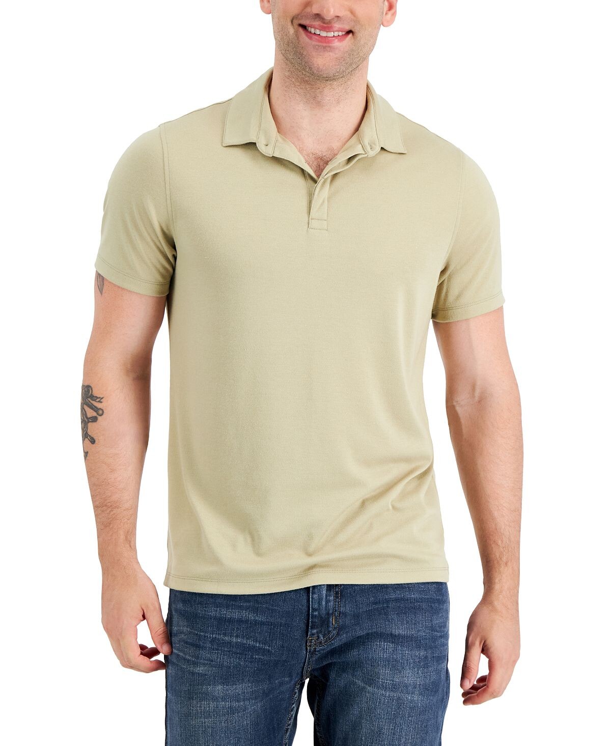 

Мужская рубашка поло alfatech stretch solid, созданная для macy's Alfani
