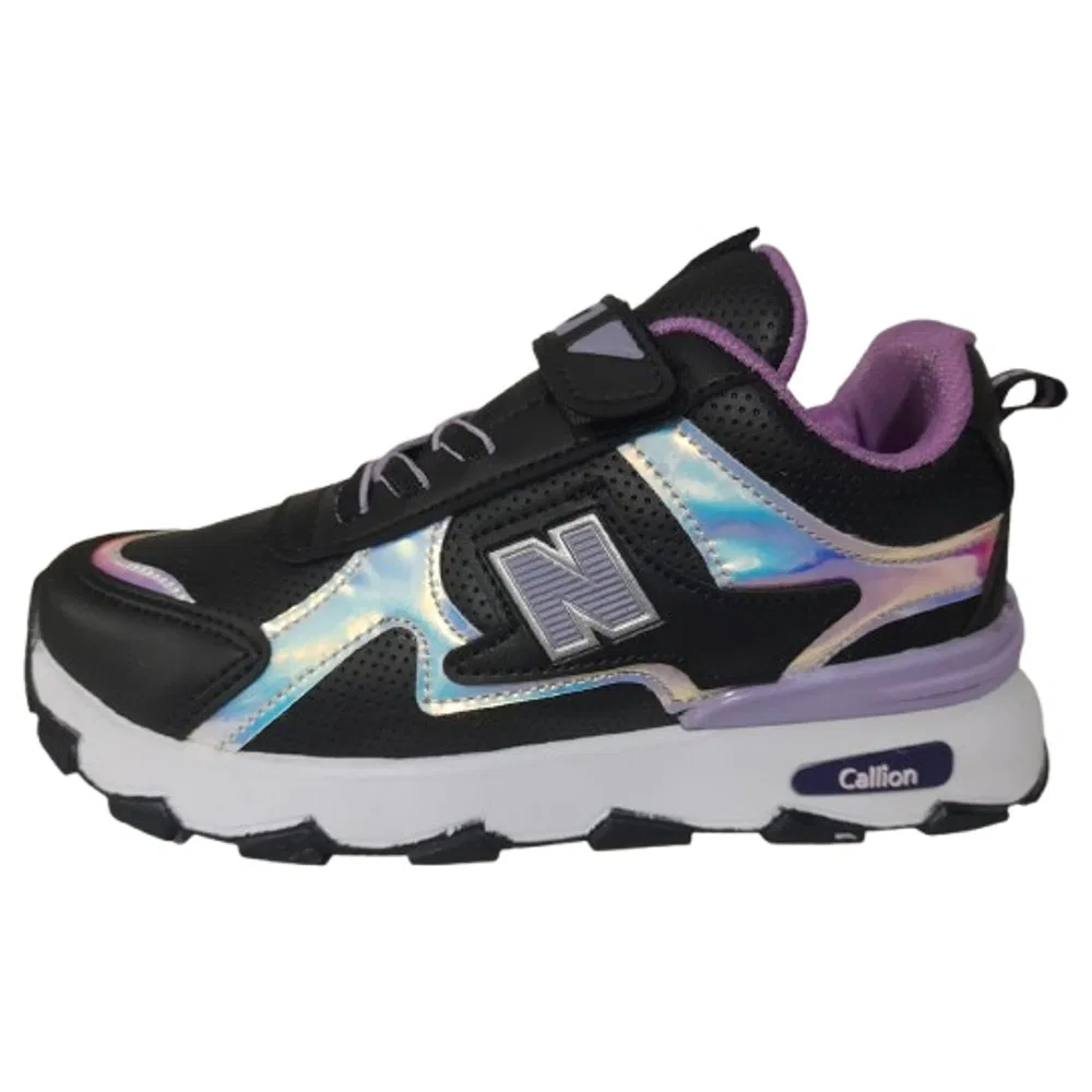Детские спортивные кроссовки с плоской подошвой Black Lilac Callion — фото 3