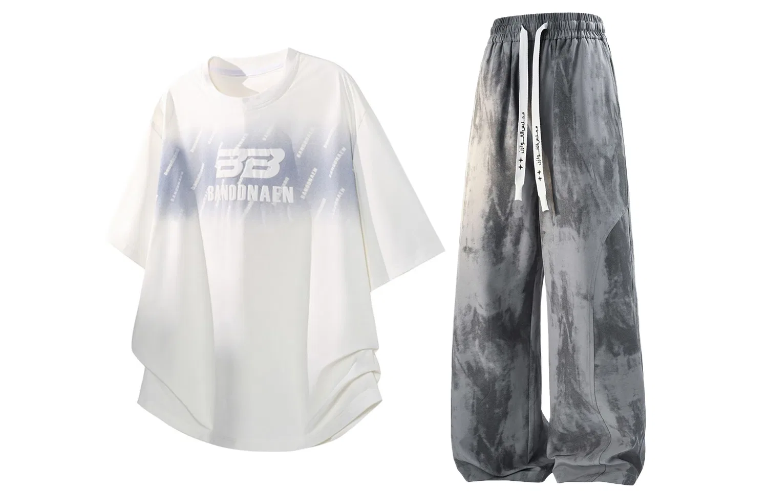 Детский комплект спортивной одежды с круглым вырезом Casual Sportswear GWAF, Белый/Серый