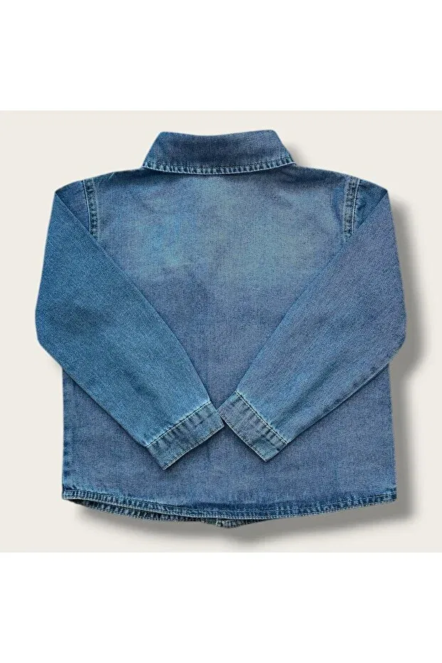Детская джинсовая рубашка с длинным рукавом Esprix Kids, Light Blue — фото 2