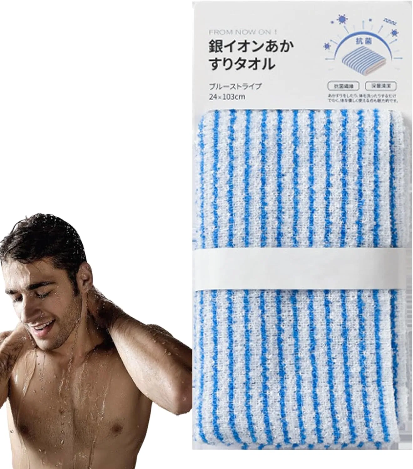 Щетка для тела, Faser-Polyester, 24x10 см, Blau Générique