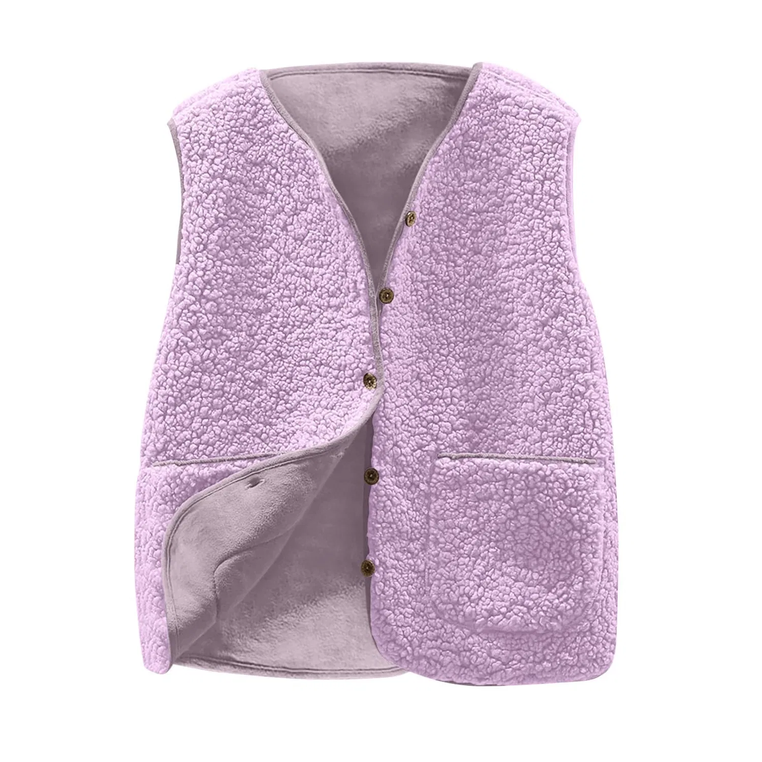 Женский жилет из флиса с принтом Teddy Fleece Vest, purple