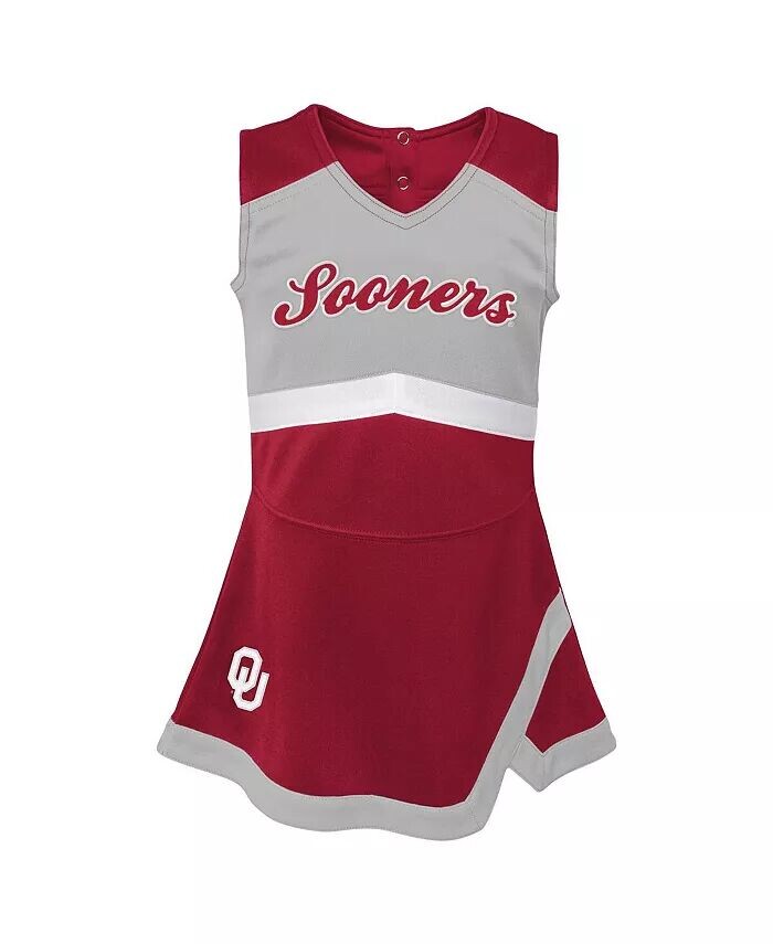 Малиновое, серое платье-джемпер Oklahoma Early Girls для больших девочек Cheer Captain Outerstuff, красный — фото 2