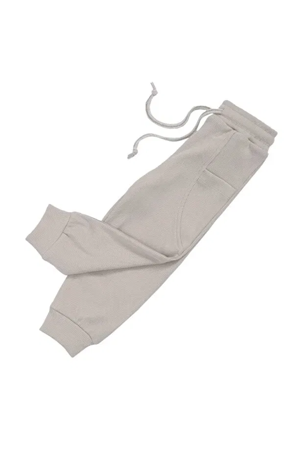 Детские спортивные штаны для девочек с завязками Basic jogger, Green Attitude, Beige
