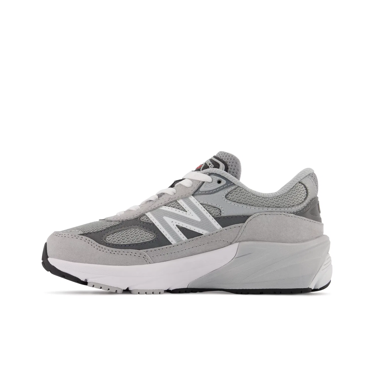 Детские кроссовки с шнуровкой на подошве FuelCell 990v6 New Balance, Grey With Silver — фото 4
