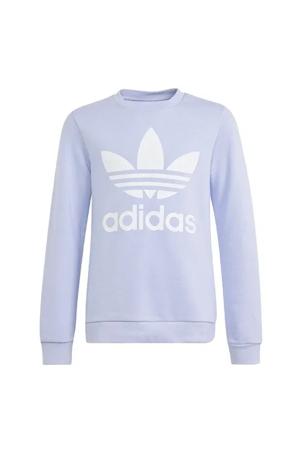 Детские свитшот для девочек с длинным рукавом Trefoil Crew Adidas, Violet Tone — фото 3