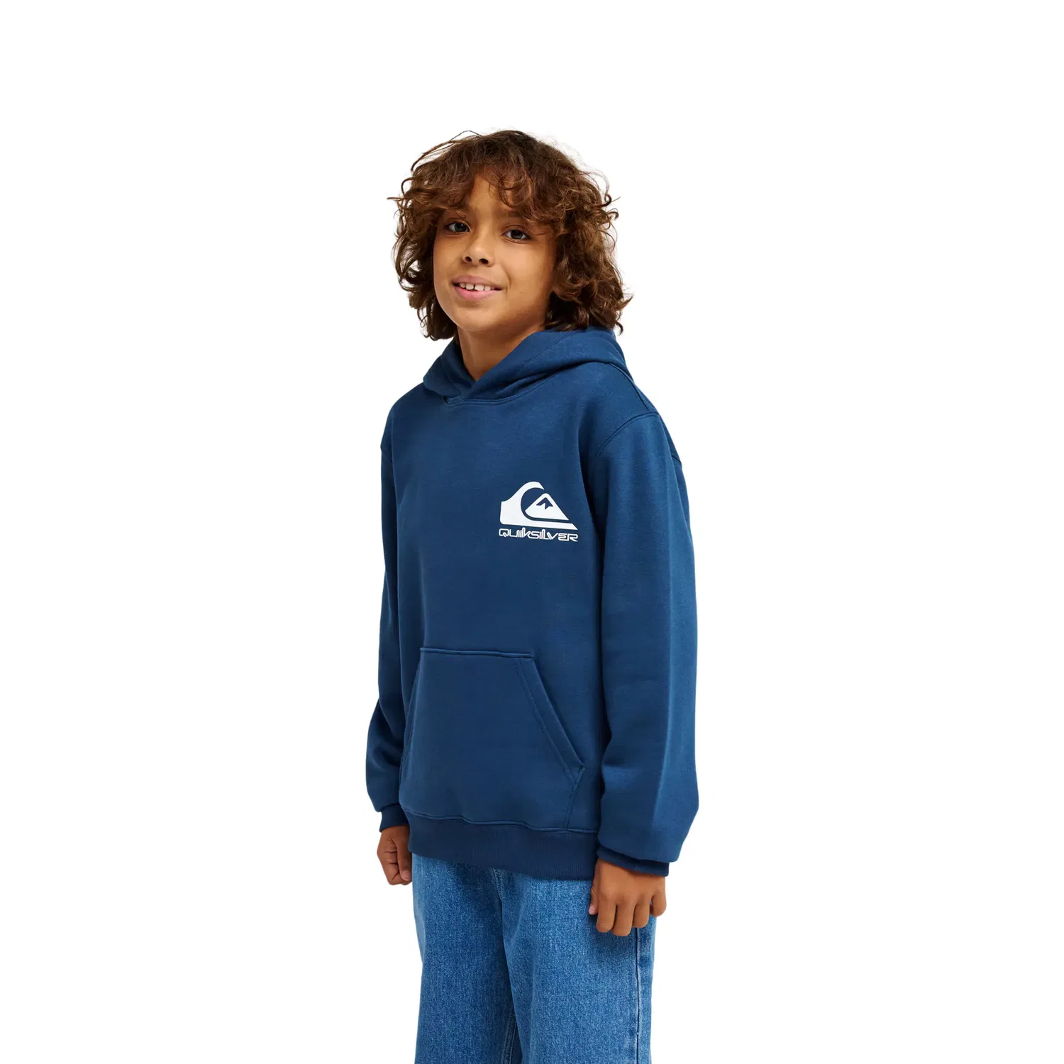 Детская худи для мальчиков с принтом Logo Quiksilver, Azul — фото 3