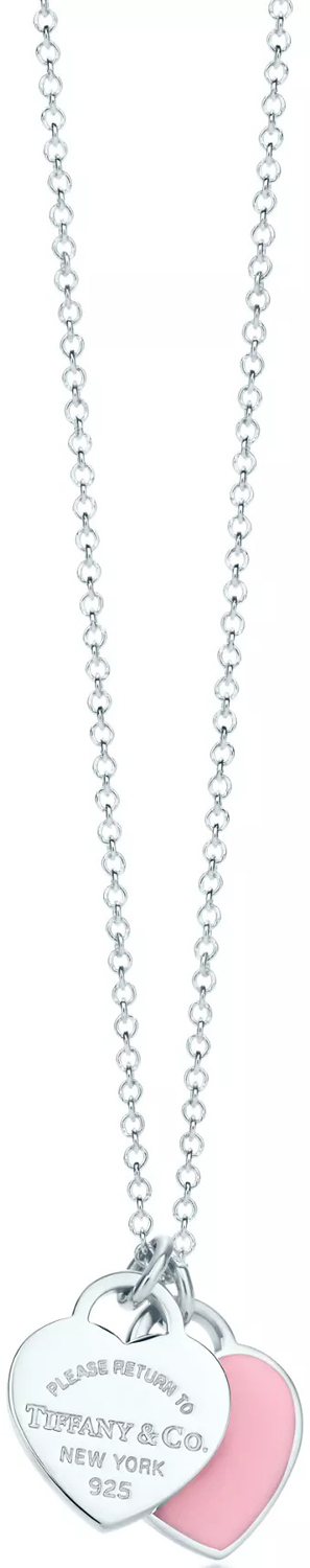 Серебряная подвеска с розовыми сердцами Return to Tiffany