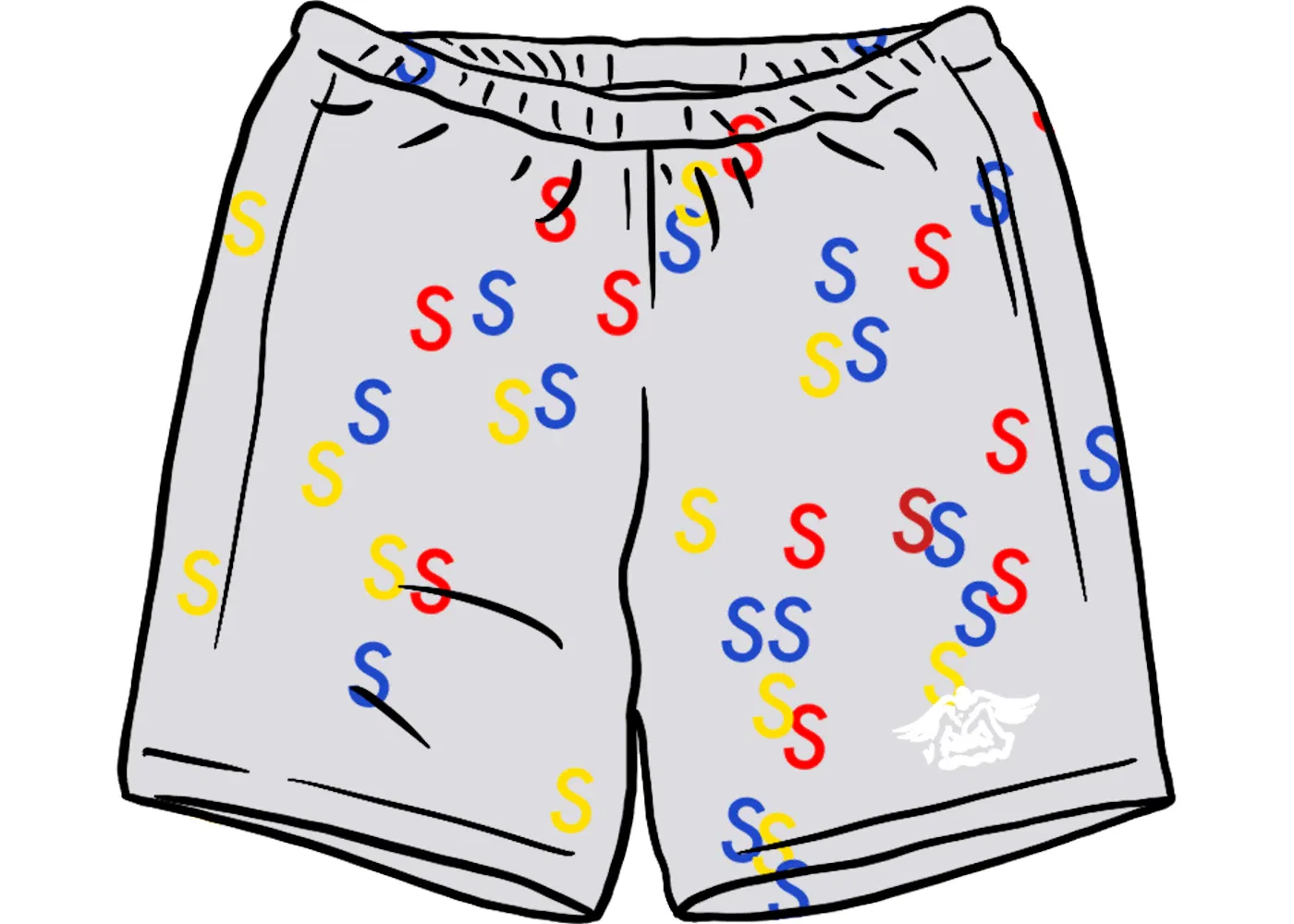 Мужские шорты с вышивкой Supreme Embroidered S, цвет Ash Grey