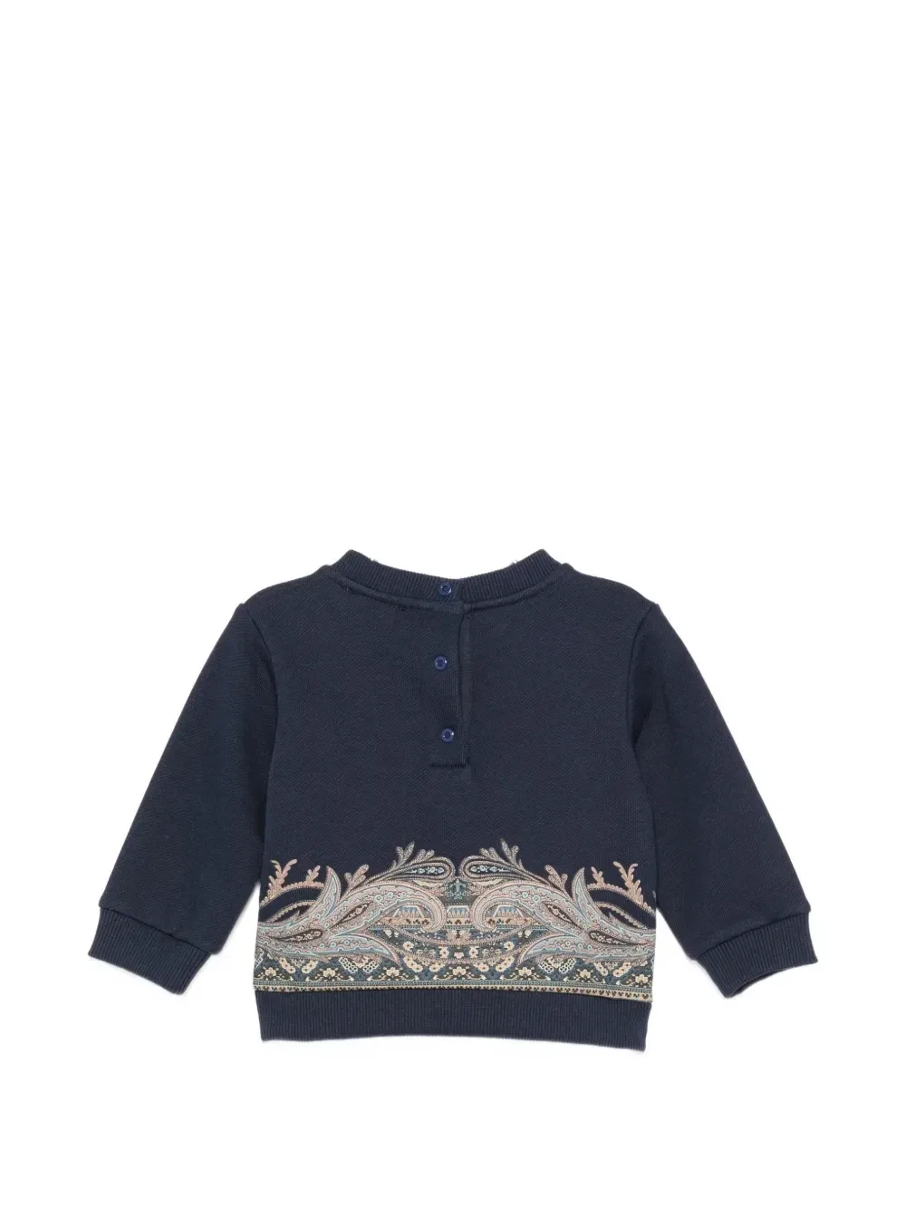 Свитшот с вышивкой логотипа и принтом пейсли Etro Kids, синий — фото 2