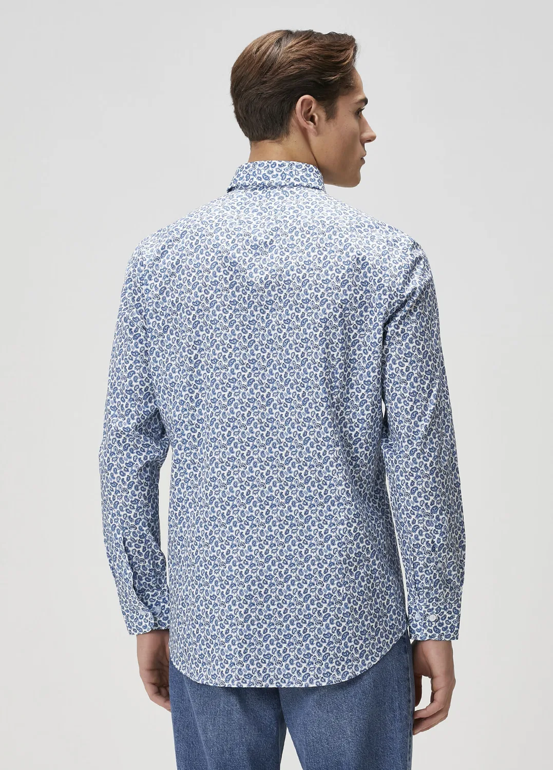 Рубашка этнический узор Etro, синяя — фото 4