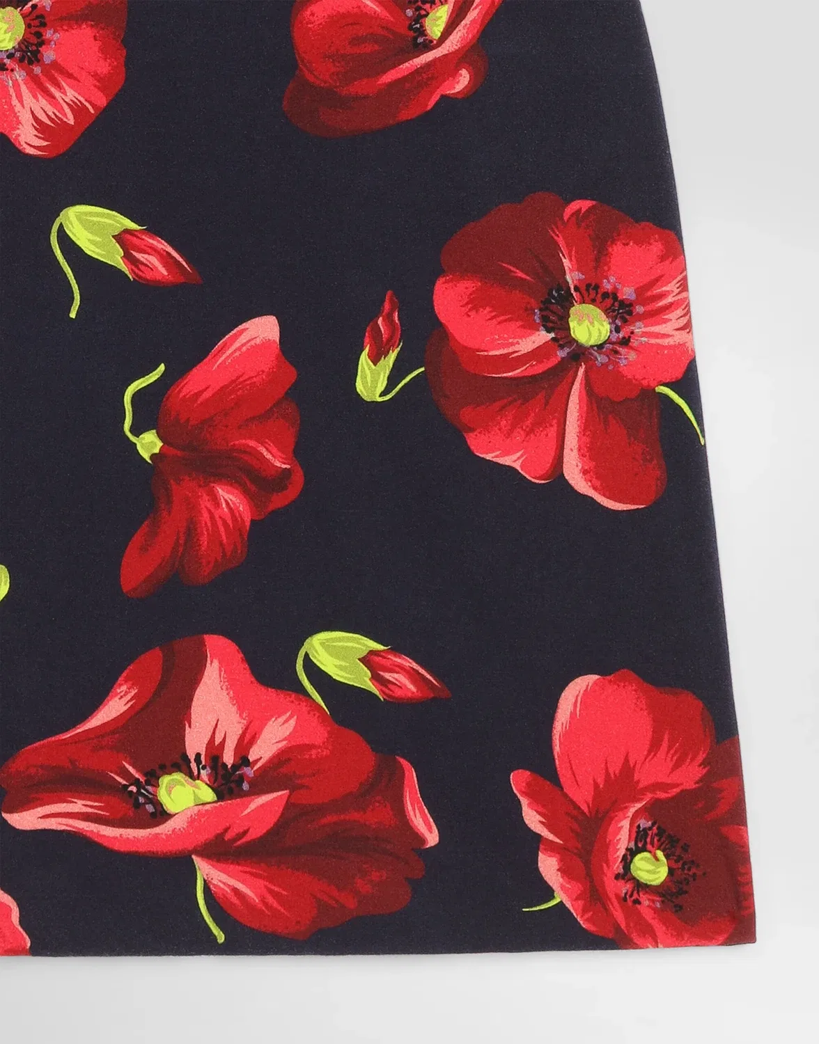 Платье из интерлока с маковым принтом Dolce&Gabbana, черный — фото 3
