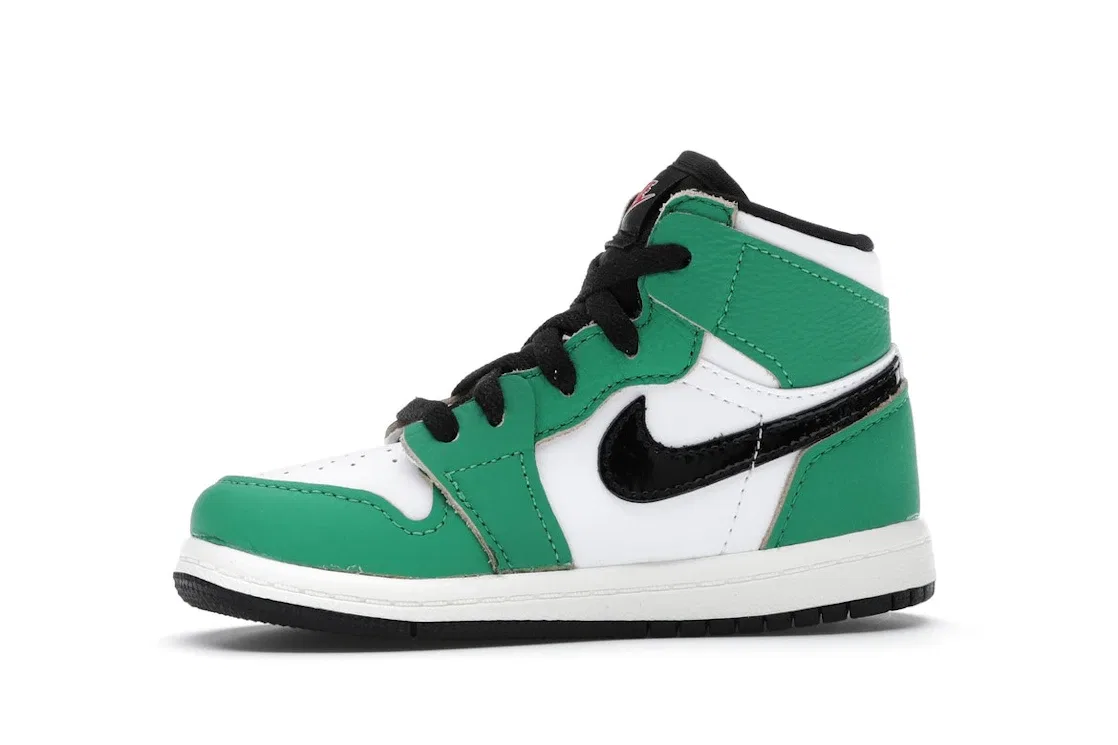 Детские кроссовки с высоким верхом Jordan 1 Retro High Lucky Green Jordan, Lucky Green/White-Black-Sail — фото 3