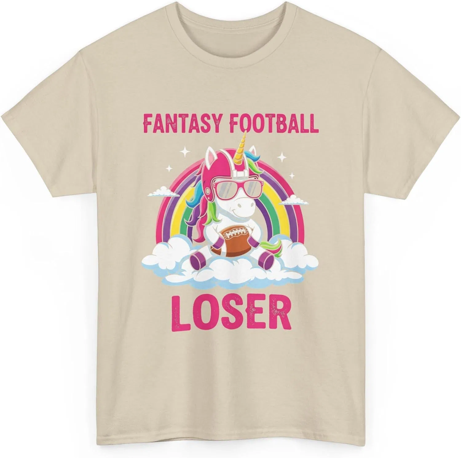 Мужская футболка с принтом Fantasy Football Loser, песочный