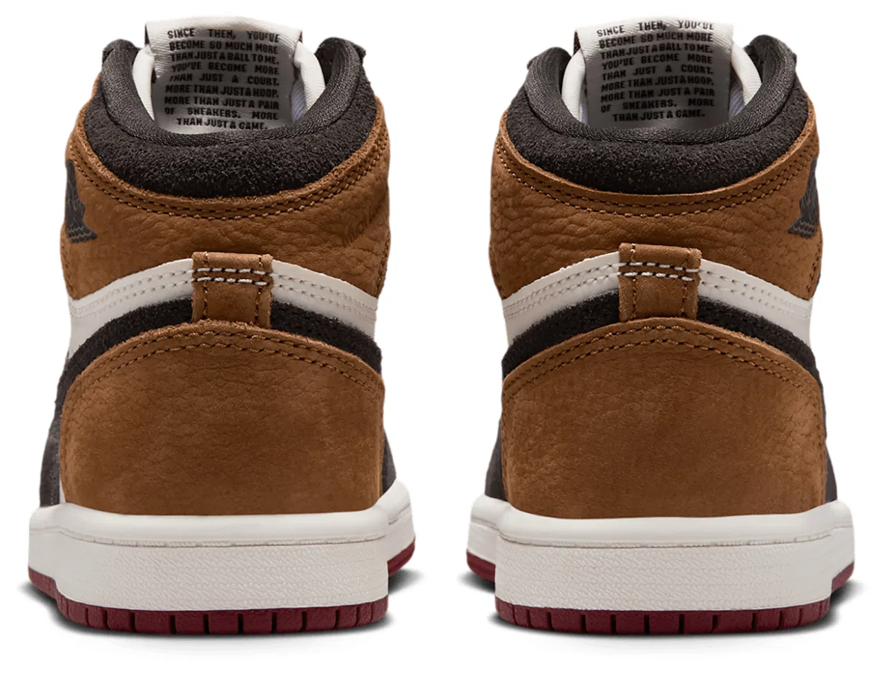 Детские кроссовки для мальчиков с высоким берцем Jordan Retro 1 High OG, Jordan, Light British Tan Shadow Brown Soft Pearl — фото 3