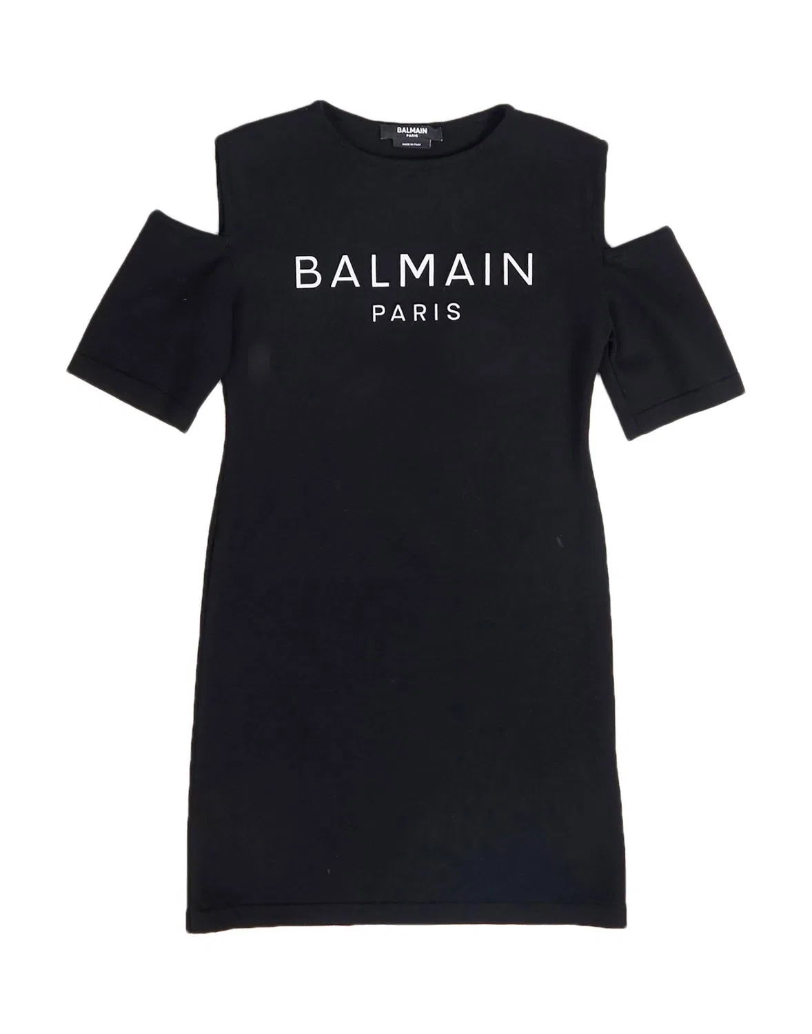 Детское джерси-платье для девочек с принтом Balmain, черный