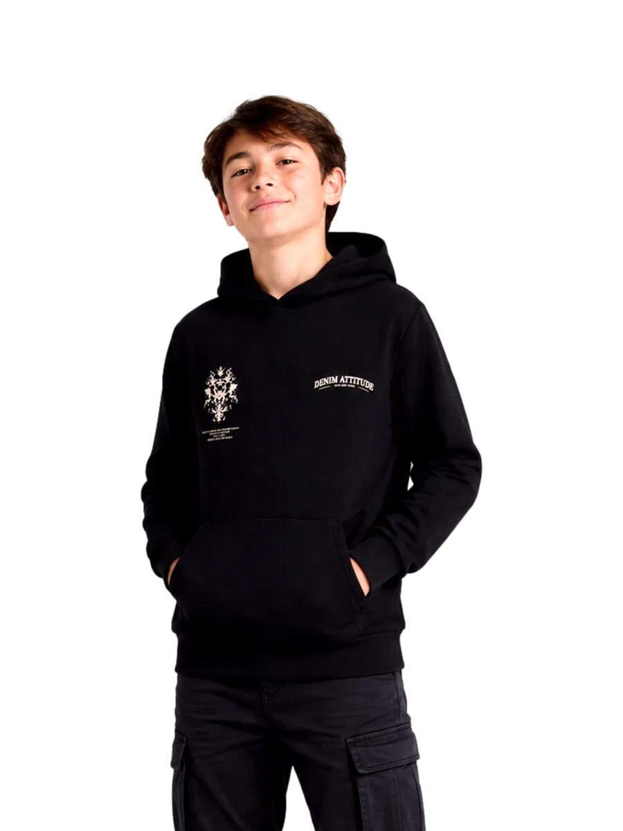 Детская толстовка Jack & Jones Junior 'JJTradition' черного цвета — фото 2