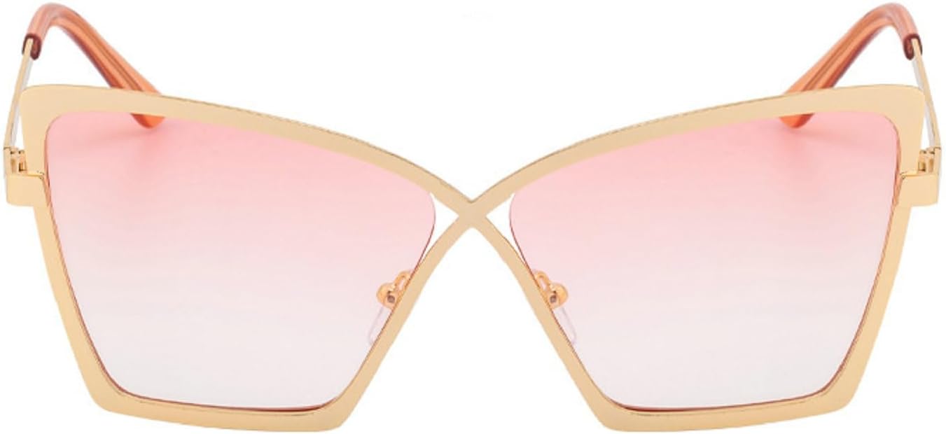 

Модные солнцезащитные очки «кошачий глаз» с бабочками, роскошные винтажные очки с прозрачными линзами, защита от УФ-излучения UV400, металлическая оправа, артикул 68237 Melrose, Pink