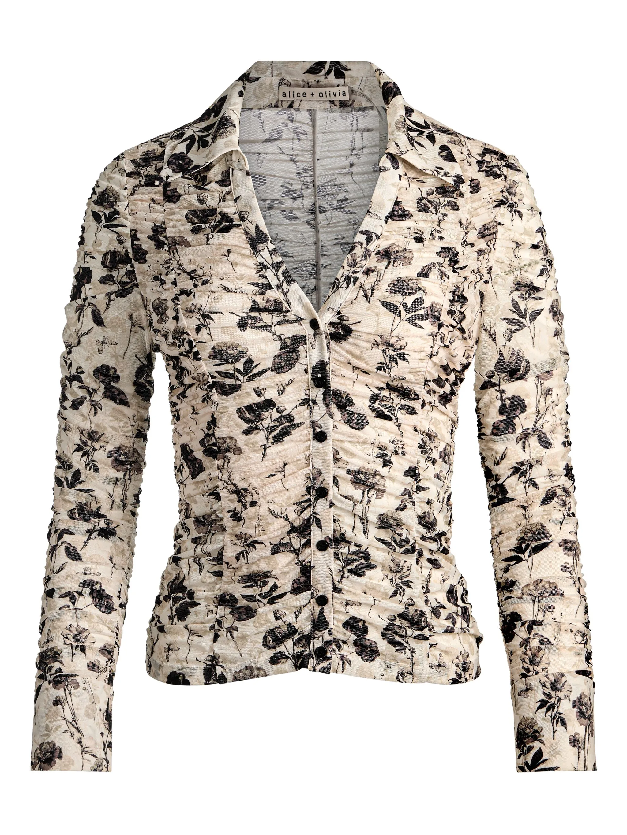 

Рубашка Portia на пуговицах Alice + Olivia, бежевый