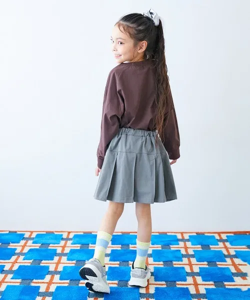Детская плиссированная юбка-шорты с принтом Easy Wash devirock, Dark Brown — фото 4