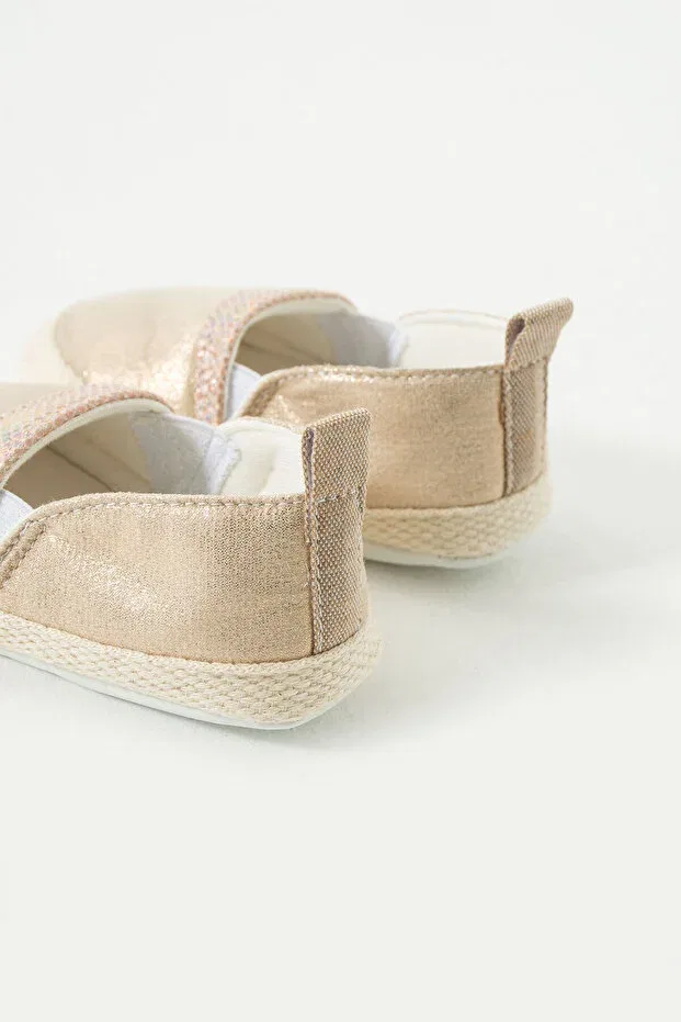Детские балетки для девочек с антискользящей подошвой Yummy Kids, Beige — фото 3