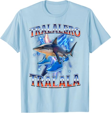 

Футболка Tralalero Tralala Shark Meme, голубой