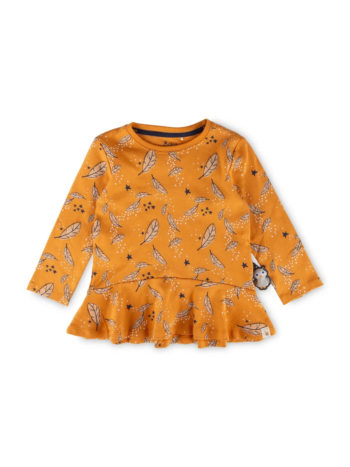 Футболка Sigikid Longshirt Magic Owl оранжевого цвета