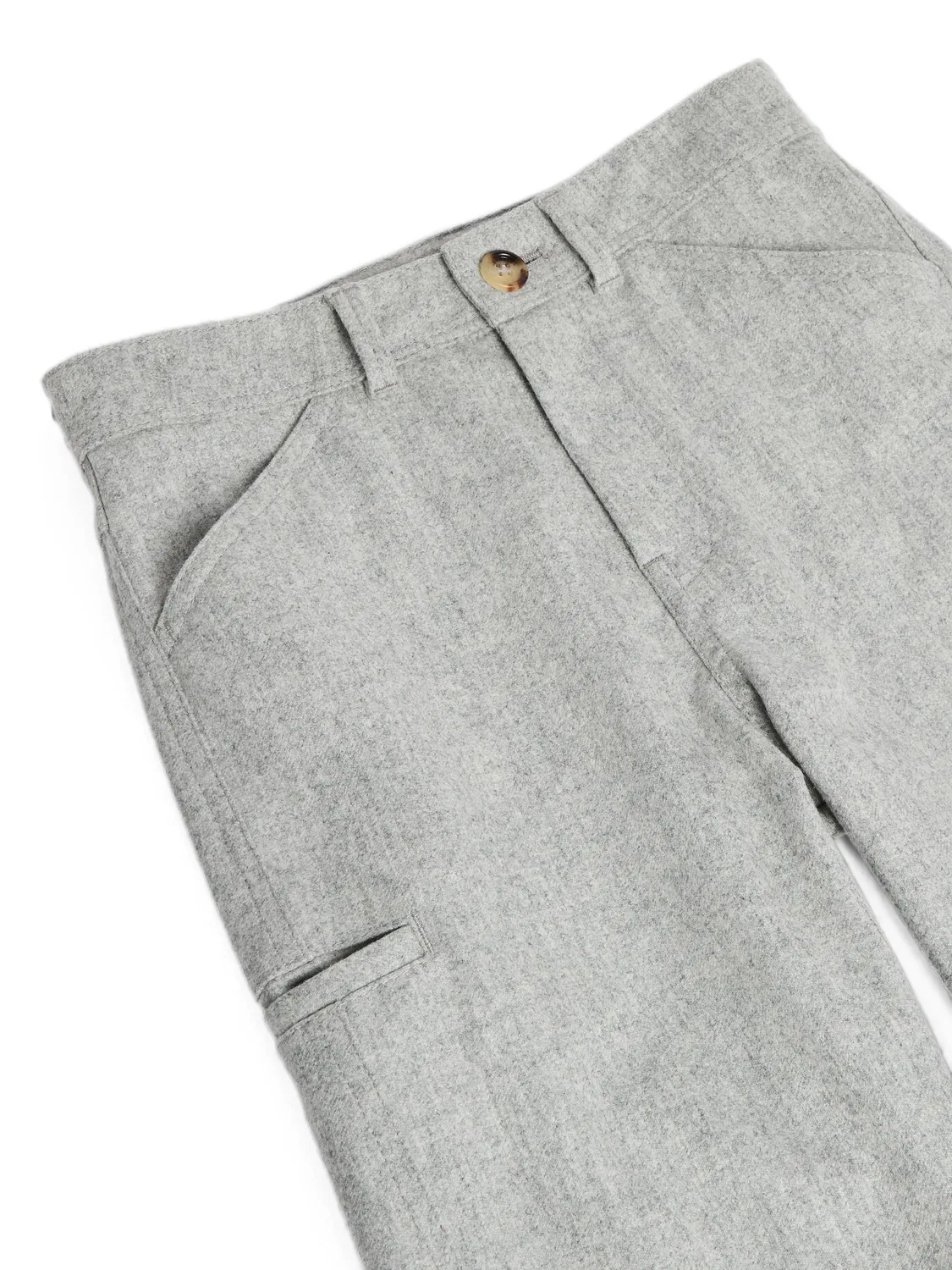 Шерстяные брюки Brunello Cucinelli Kids, серый — фото 3