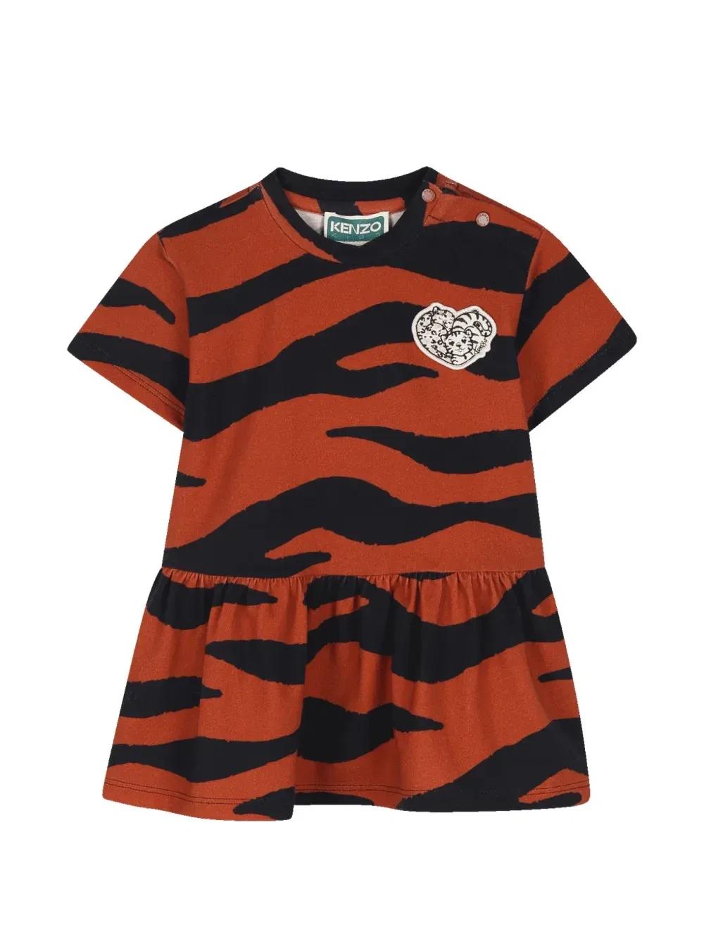 Платье с тигровым принтом Kenzo Kids, коричневый