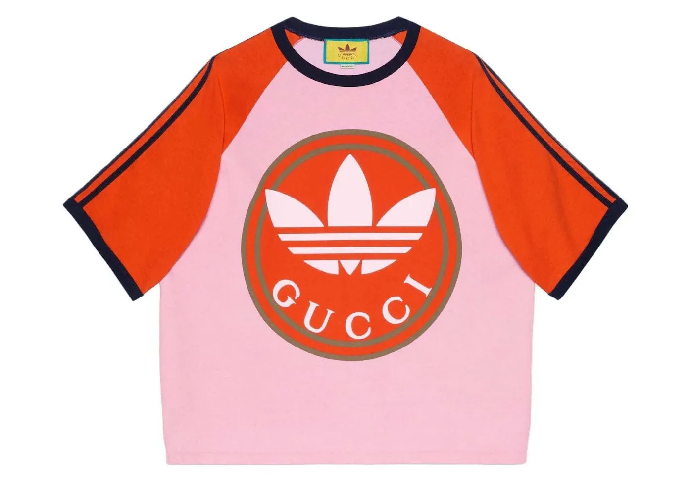 Мужская футболка с цветовым блоком Gucci x Adidas Color Block T-shirt Gucci, Pink