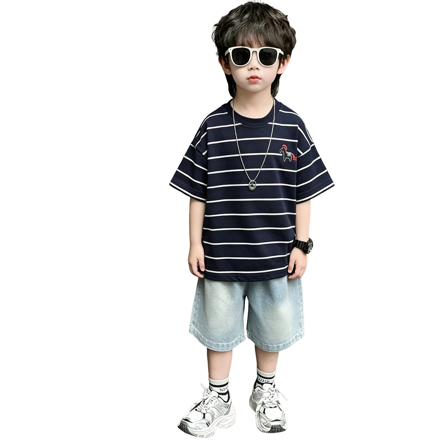 Детский спортивный костюм с коротким рукавом Lanza, Navy Blue
