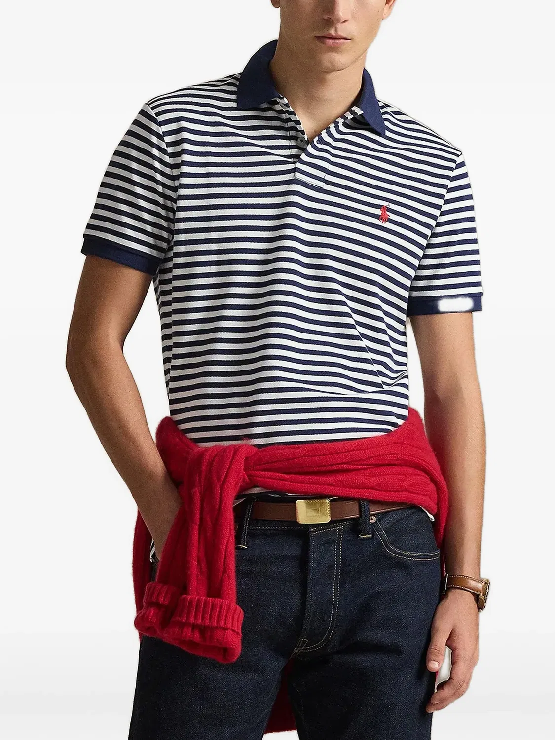 Поло с полосками Polo Ralph Lauren, синий