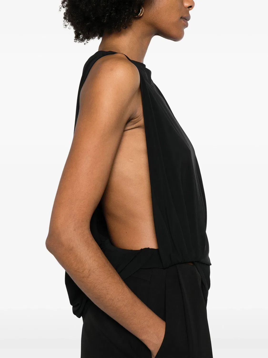 Jacquemus Женская черная майка с эластаном — фото 3