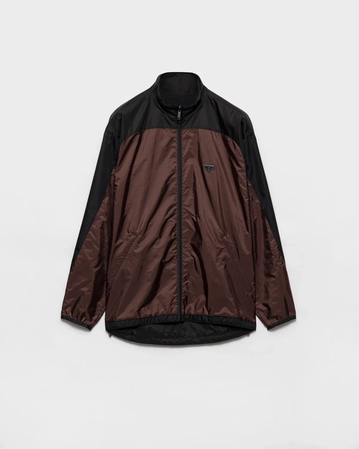 Легкая куртка с воротником-стойкой Re-Nylon Prada, коричневый