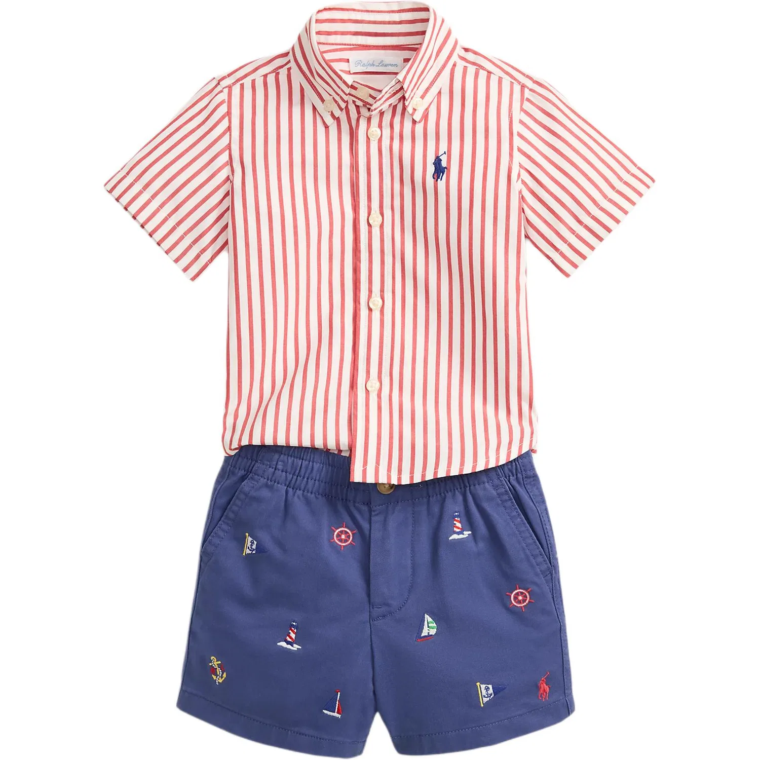 Детский комплект для мальчиков Polo Ralph Lauren, Цвет Nantucket Red/White
