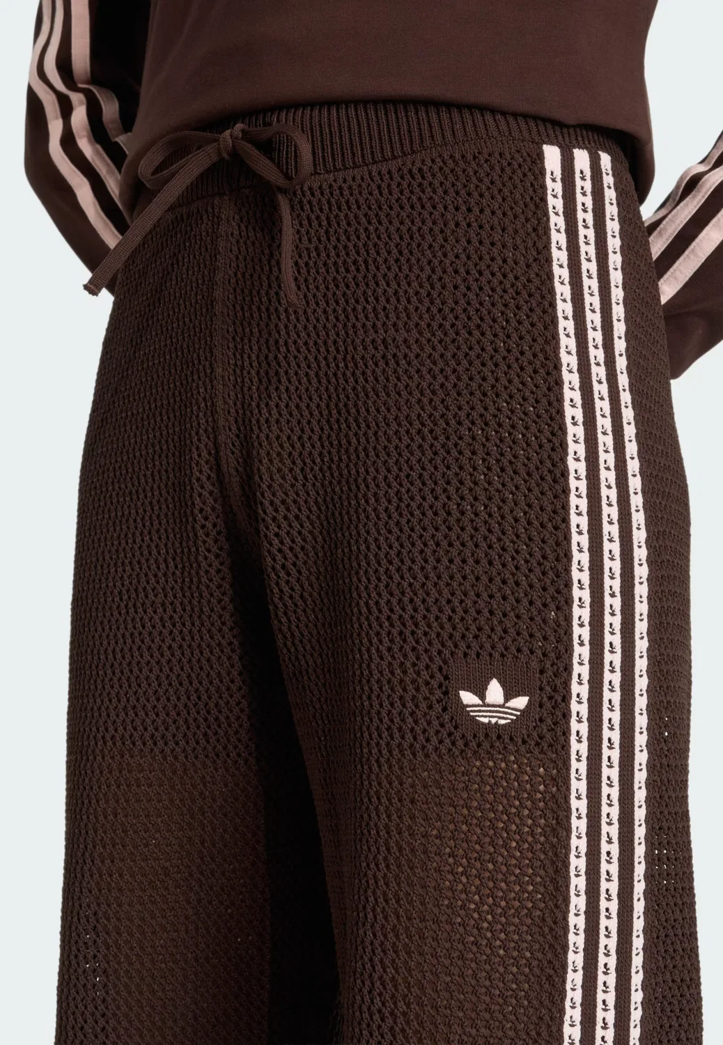Брюки Adidas Originals свободного кроя Firebird темно-коричневого цвета — фото 4