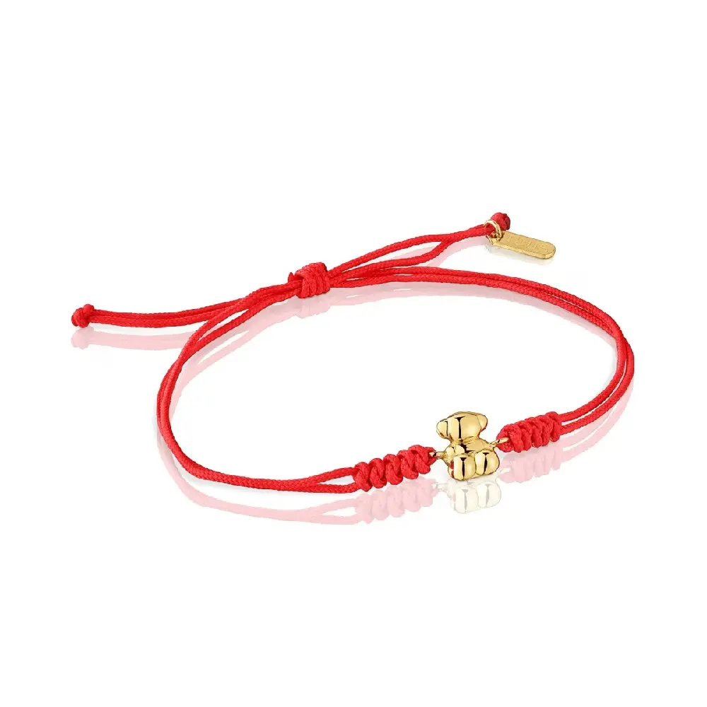 

Браслет Tous Red Nylon And Gold Bear Bold Bear, золото/красный