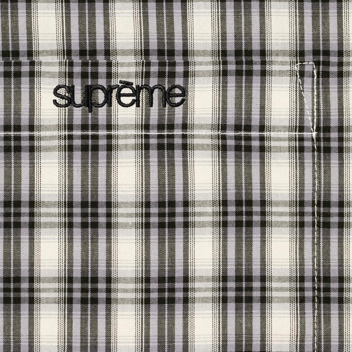 Мини-рубашка Supreme в клетку с коротким рукавом, серый — фото 2