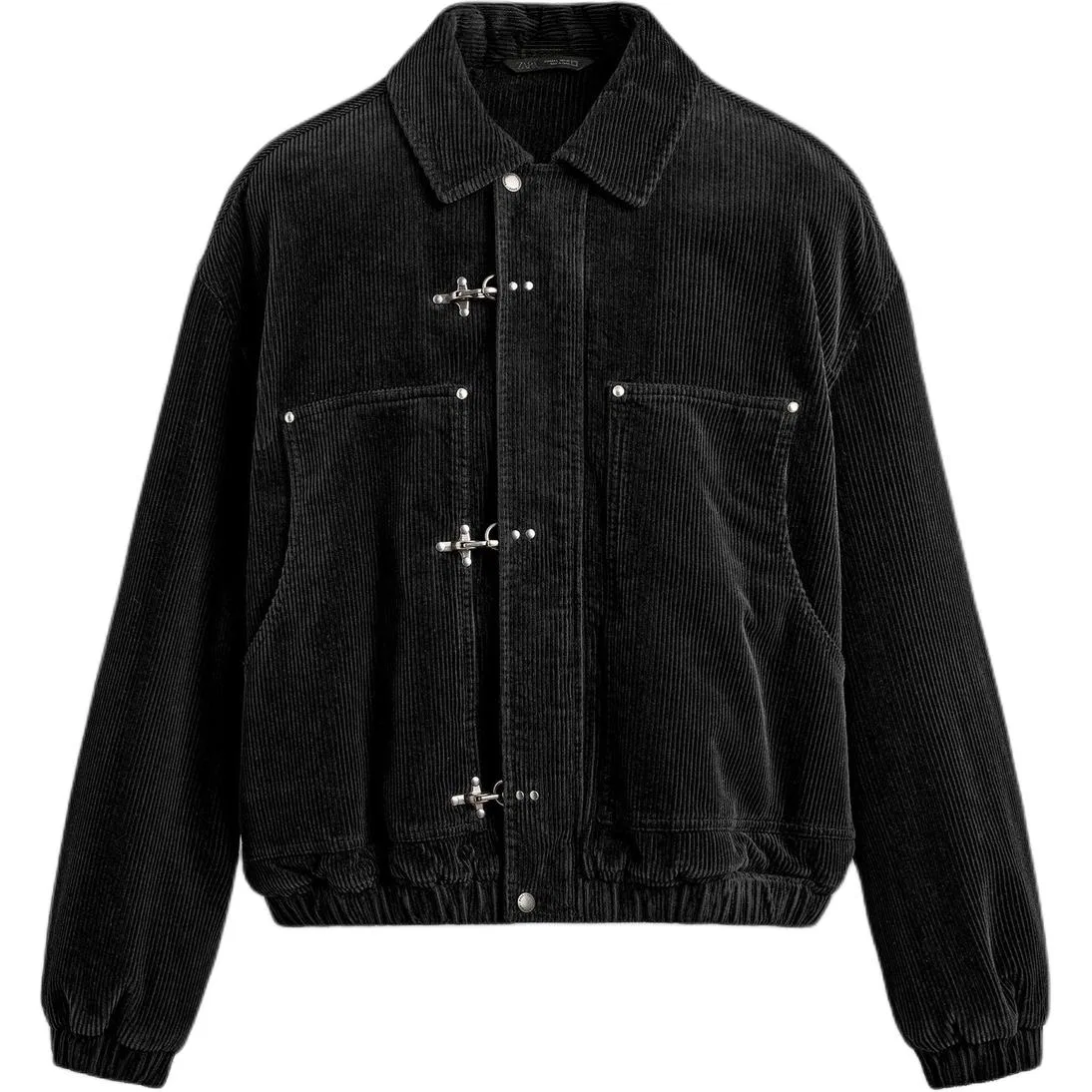 Детский пуховик с воротником Black ZARA, Черный