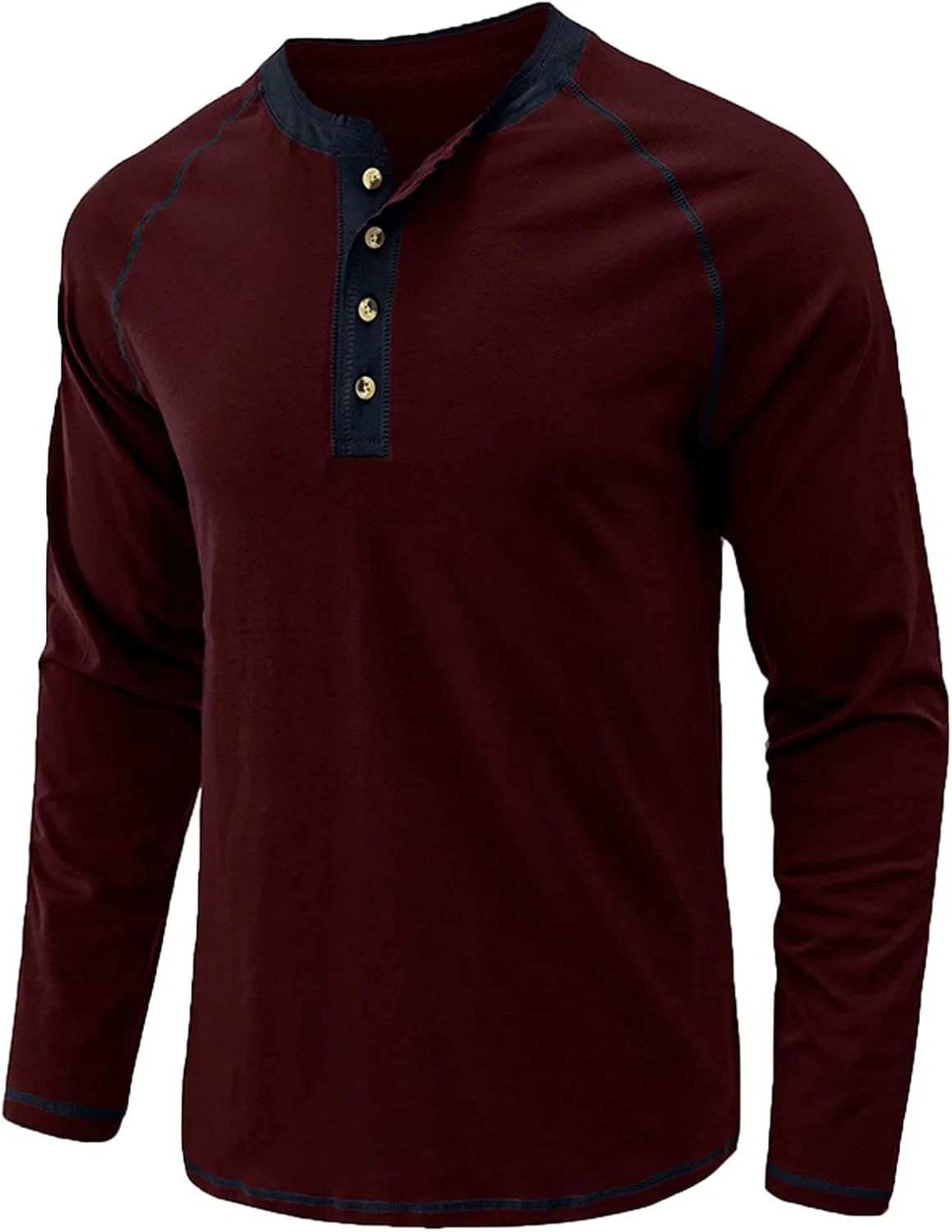 Мужская легкая толстовка с четвертью пуговиц, Slim Fit, Wine