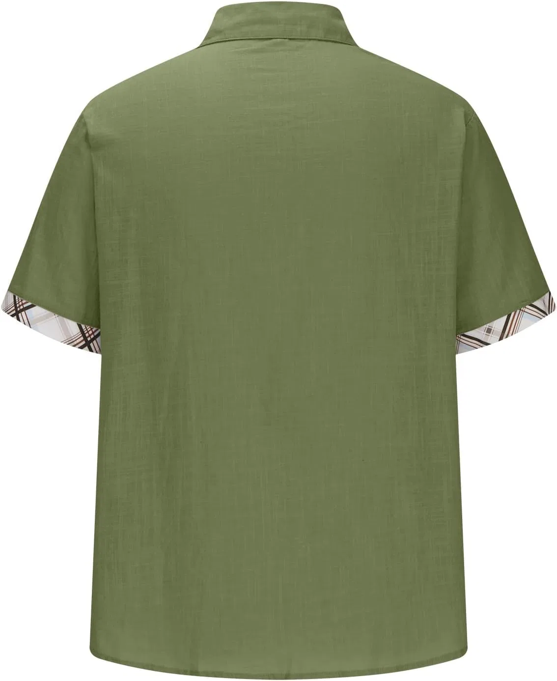 Мужская рубашка с коротким рукавом и цветочным патчем, Classic Turn-Down Collar, Green — фото 3