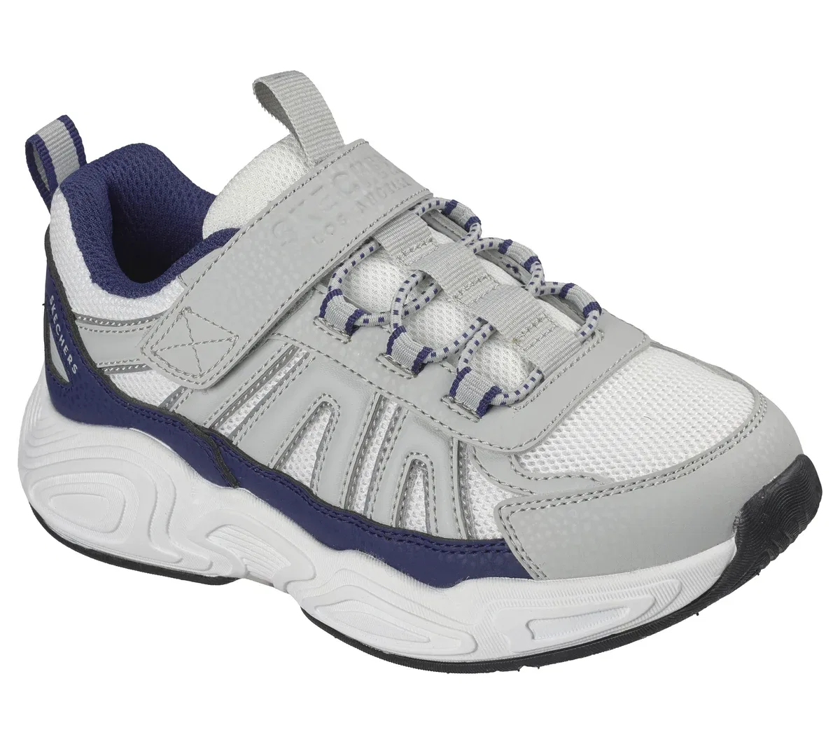 Детские кроссовки Mega-Quake - Ultra Drift Skechers, серый/тёмно-синий — фото 4