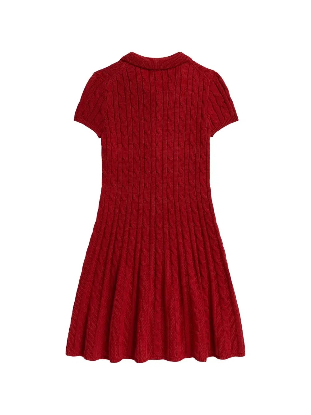 Платье Pony фактурной вязки Polo Ralph Lauren Kids, красный — фото 2