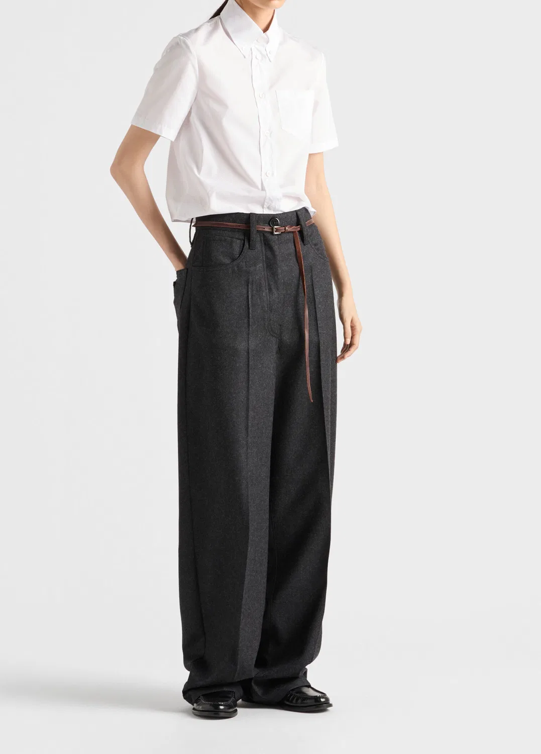 Рубашка женская Poplin Prada, white — фото 2