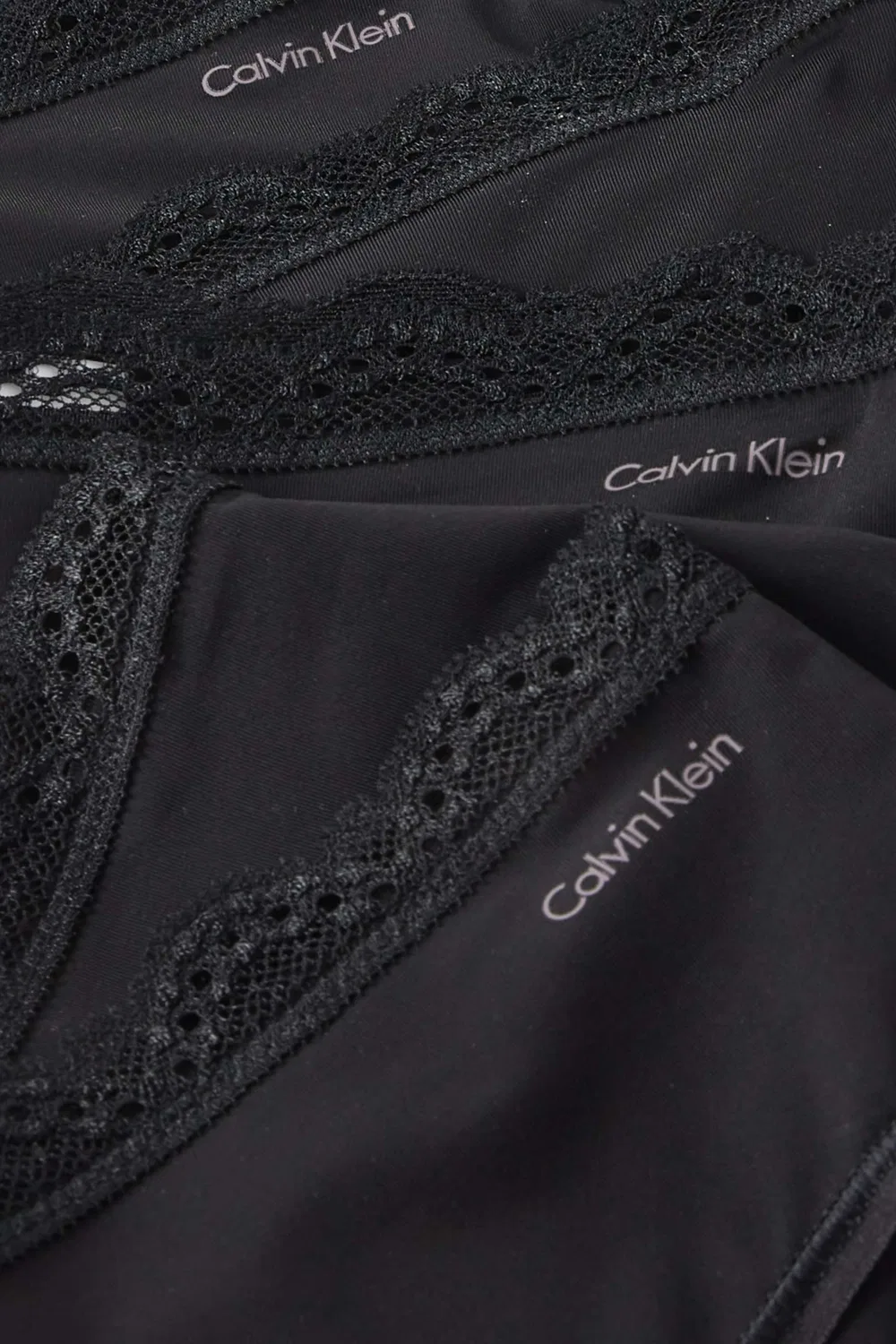 Трусы-хипстеры с кружевной отделкой комплект из 3 штук Calvin Klein, черный — фото 3