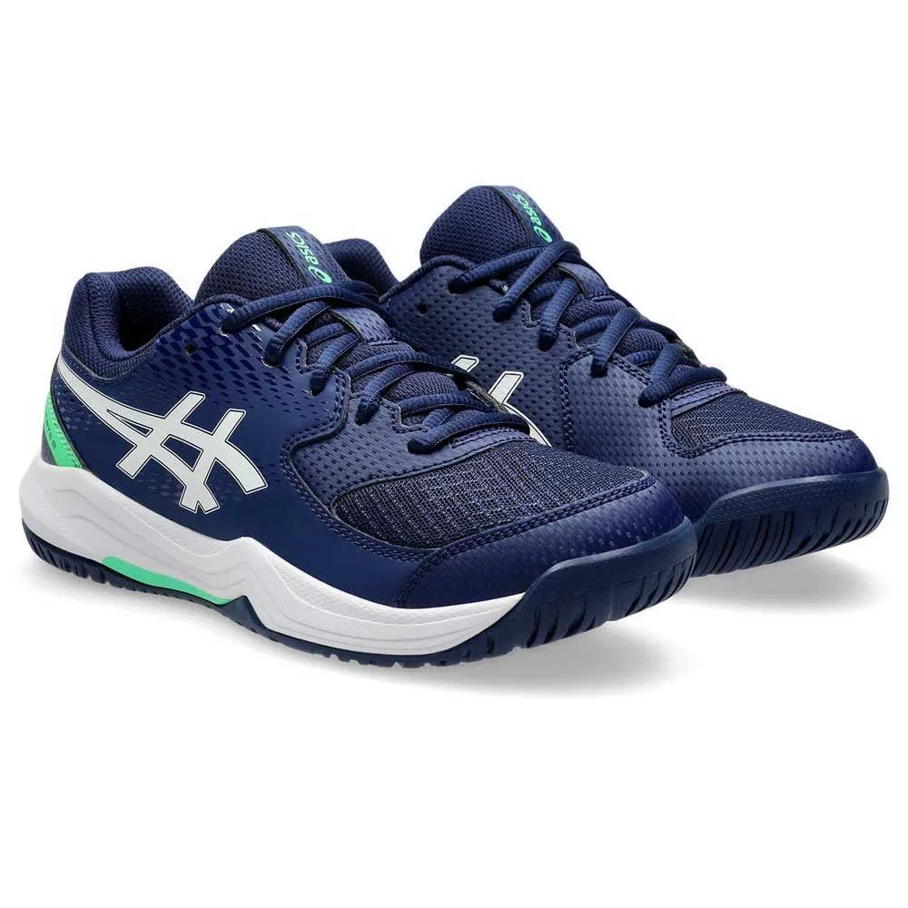Детские кроссовки для мальчиков с синтетическим верхом Gel-Dedicate 8 GS ASICS, Черный Синий Тунец — фото 4